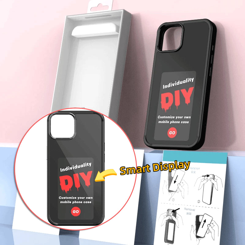 Custodia iPhone con Schermo E-Ink Personalizzabile – Cover di Design Unica