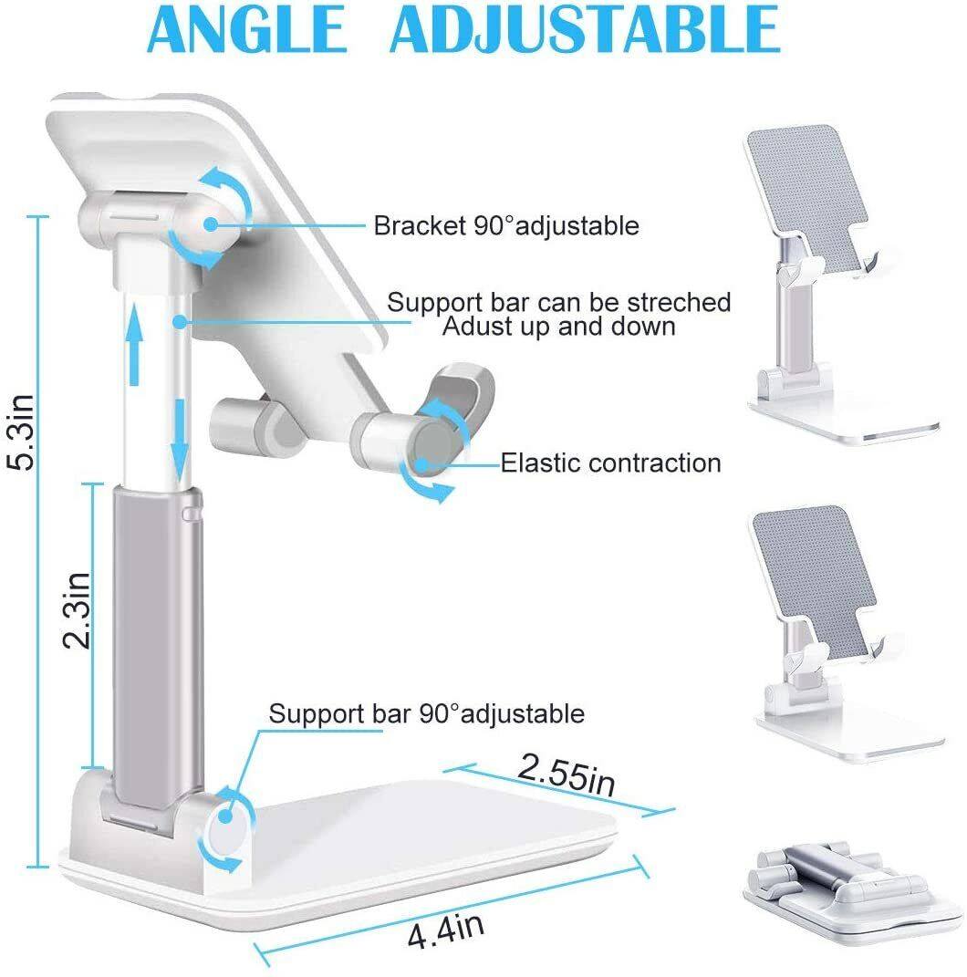 Supporto da Tavolo per iPhone e Smartphone – Regolabile, Ergonomico, Antiscivolo