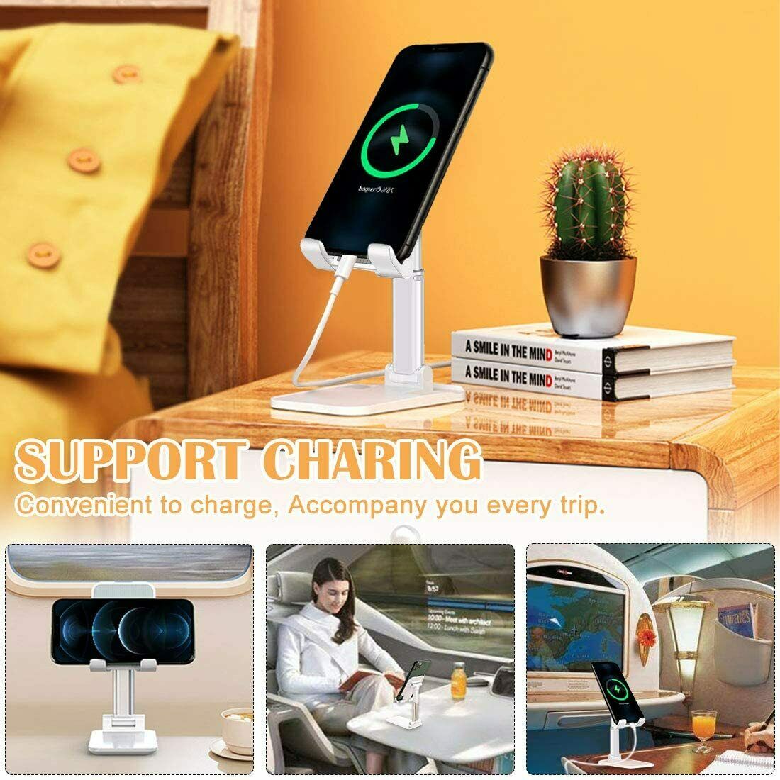 Supporto da Tavolo per iPhone e Smartphone – Regolabile, Ergonomico, Antiscivolo