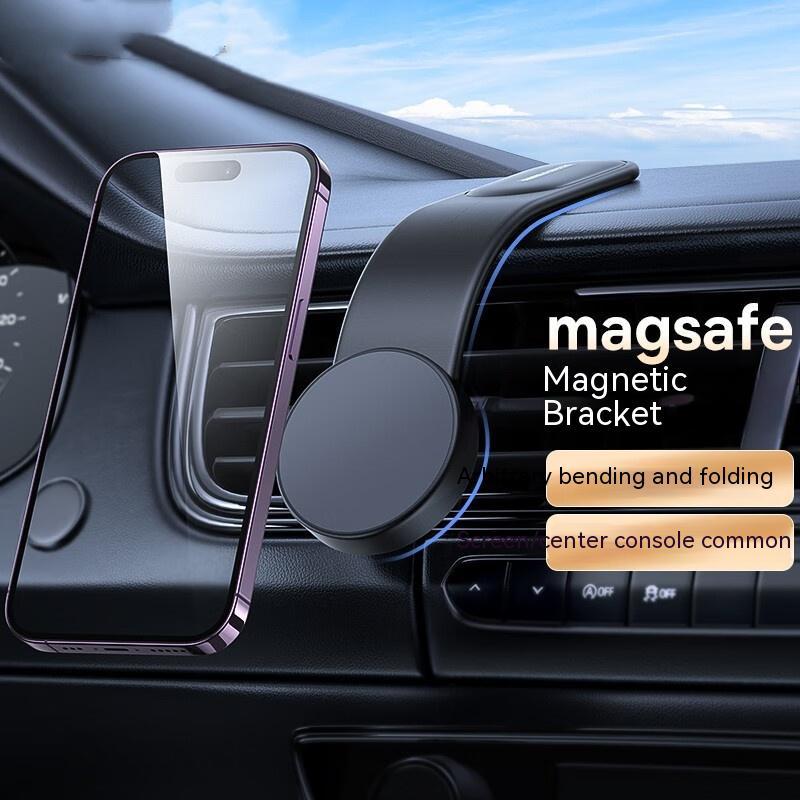 Supporto Auto Magnetico Pieghevole con Ricarica Wireless 15W – Compatibile con iPhone MagSafe