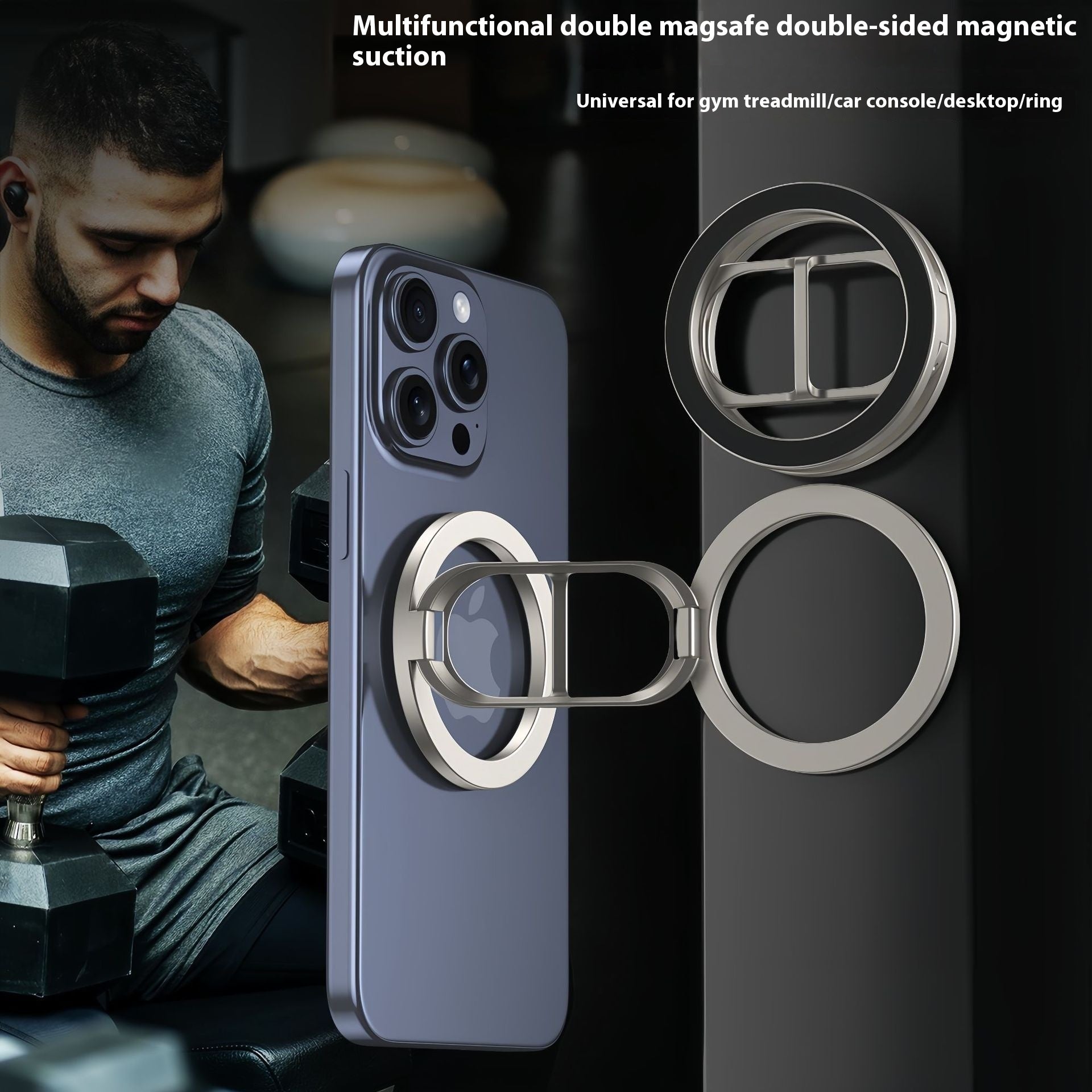 Supporto Magnetico MagSafe Doppio Lato per Auto – Staffa da Bordo