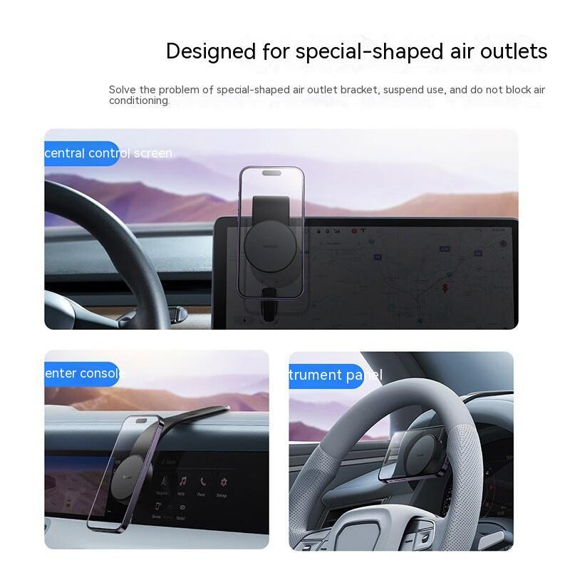 Supporto Auto Magnetico Pieghevole con Ricarica Wireless 15W – Compatibile con iPhone MagSafe